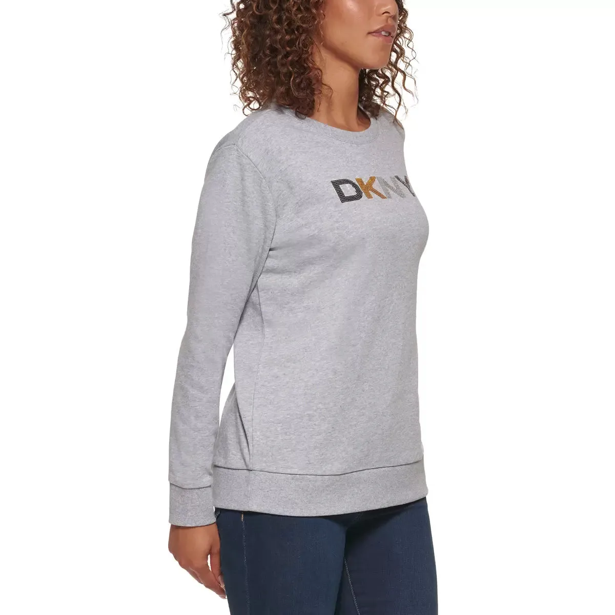 DKNY Women's Sequin Sweatshirt, Size: L